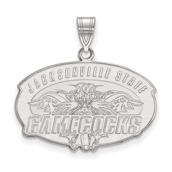 10k White Gold Jacksonville State Large Pendant